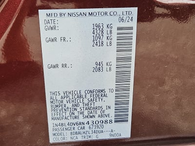 2024 Nissan Altima SV FWD