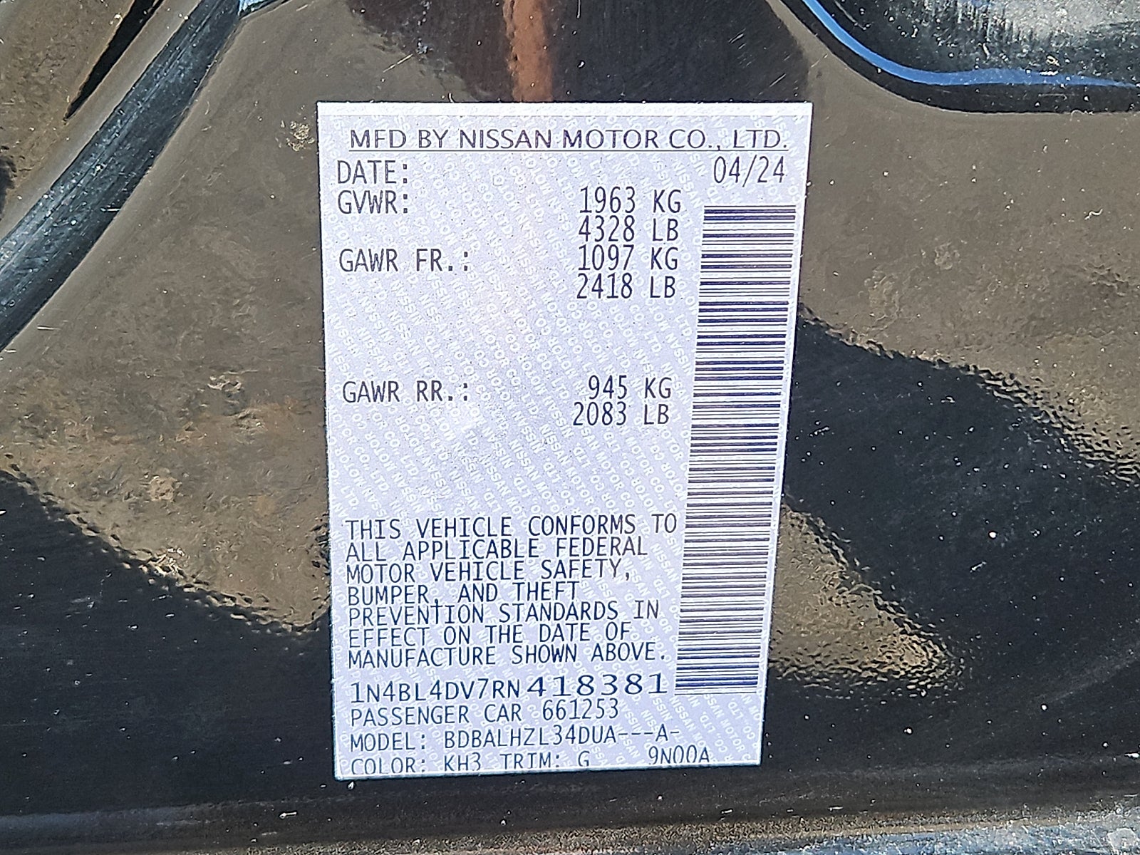 2024 Nissan Altima SV FWD