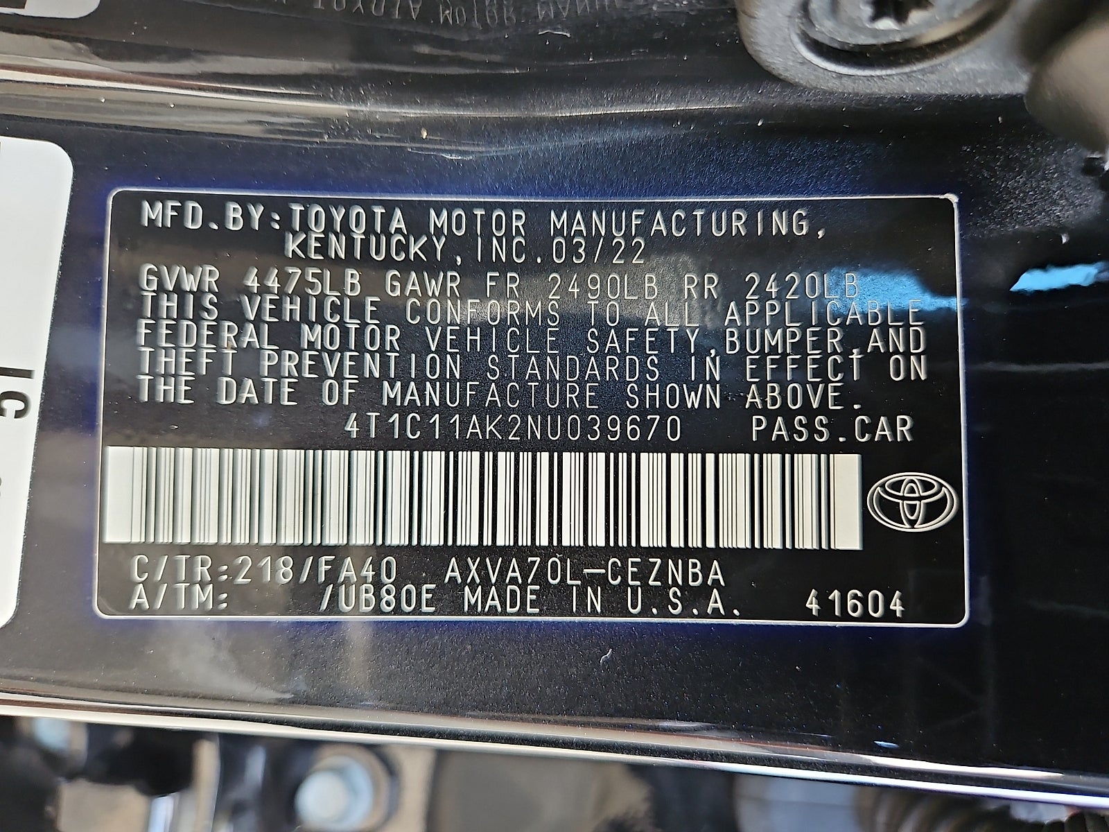 2022 Toyota Camry LE