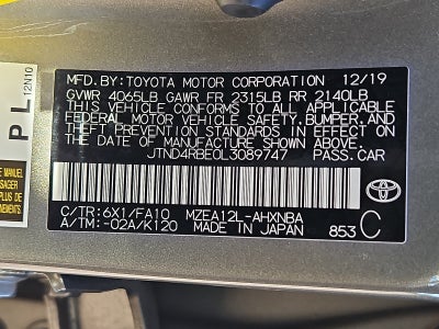 2020 Toyota Corolla Hatchback SE